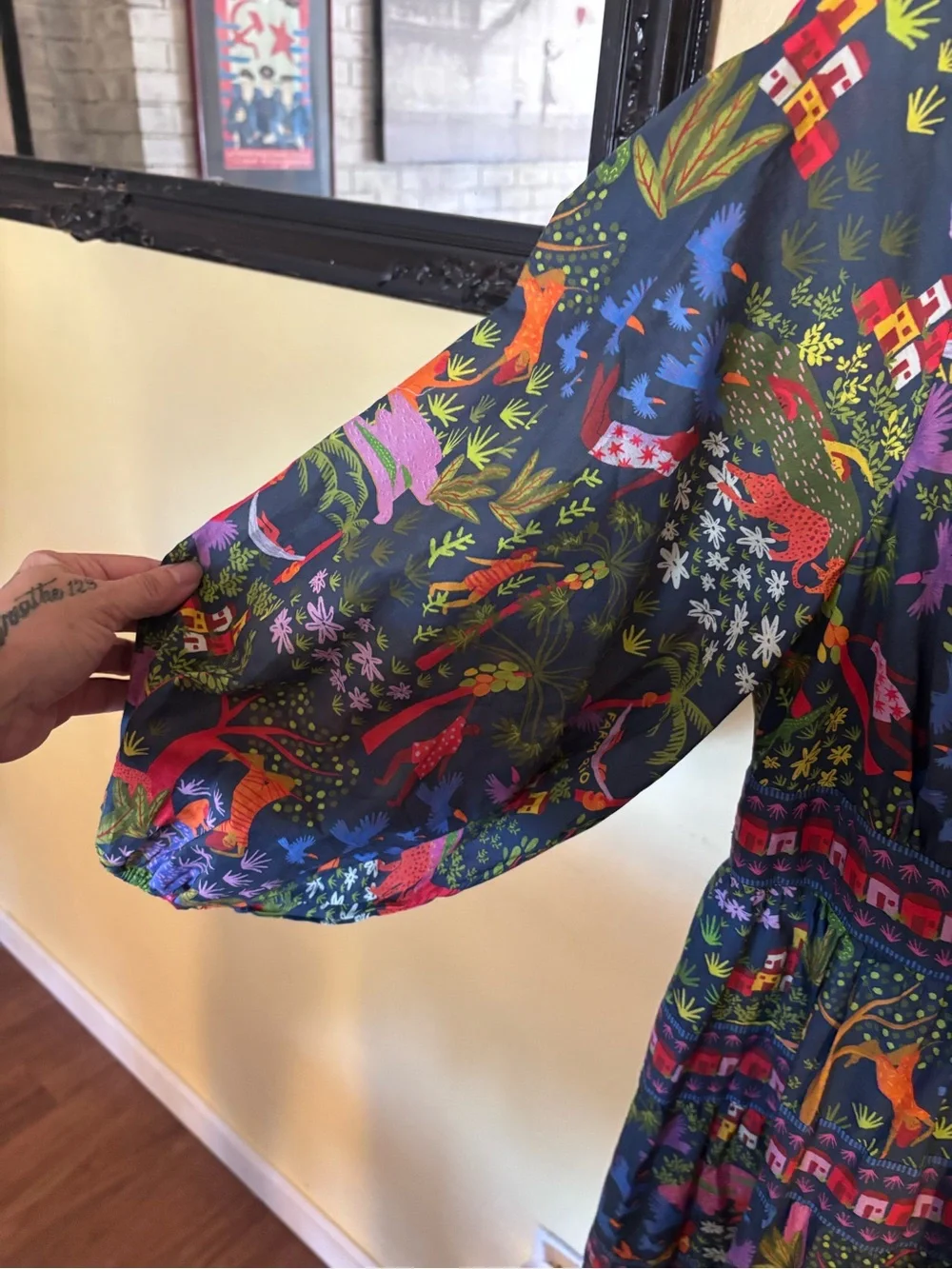 FARM Rio Multicolor Floral & Animal Print Maxi Anthropologie Dress - Picture 3 of 4